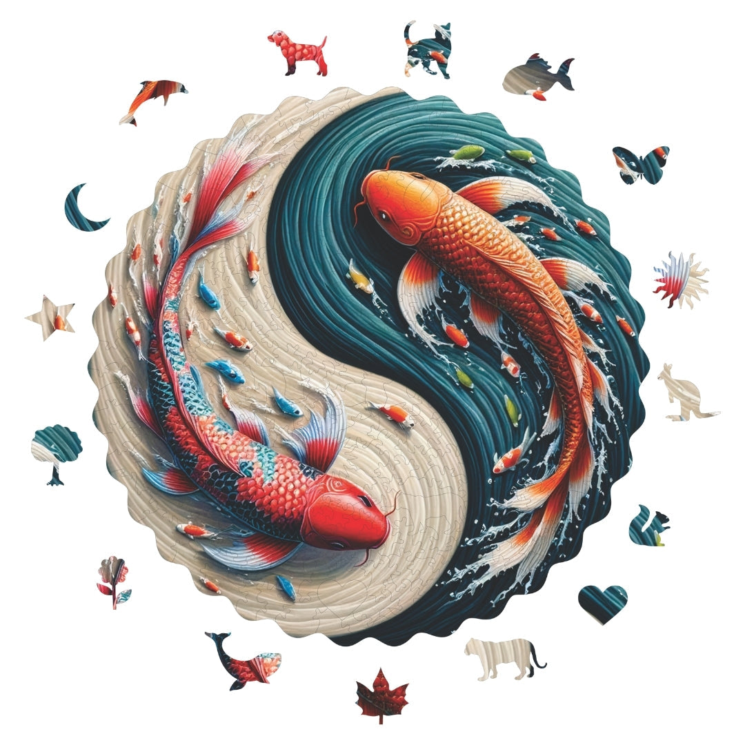 Koi Yin Yang - Wooden Puzzle