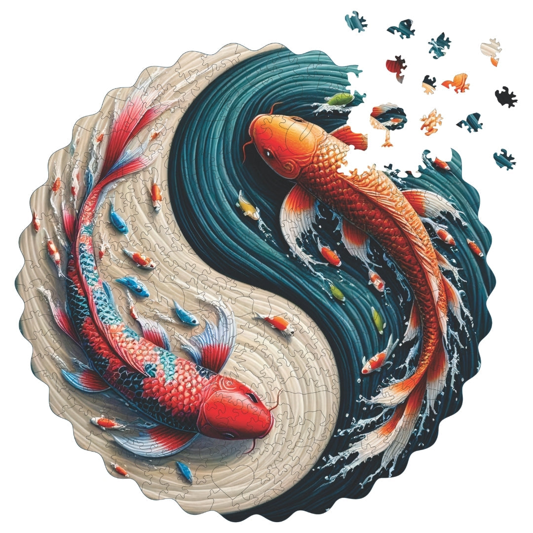 Koi Yin Yang - Wooden Puzzle