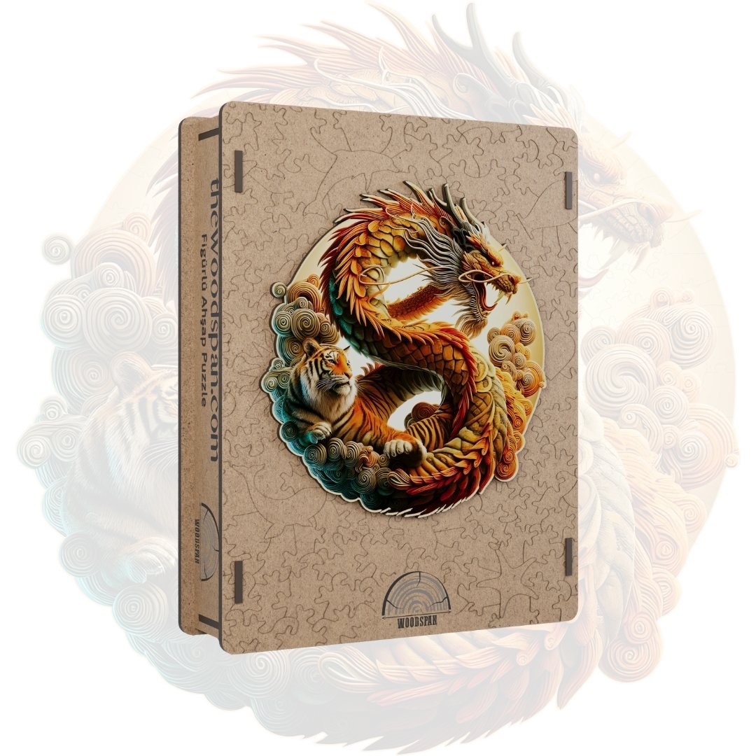Tiger & Dragon Yin Yang - Wooden Puzzle