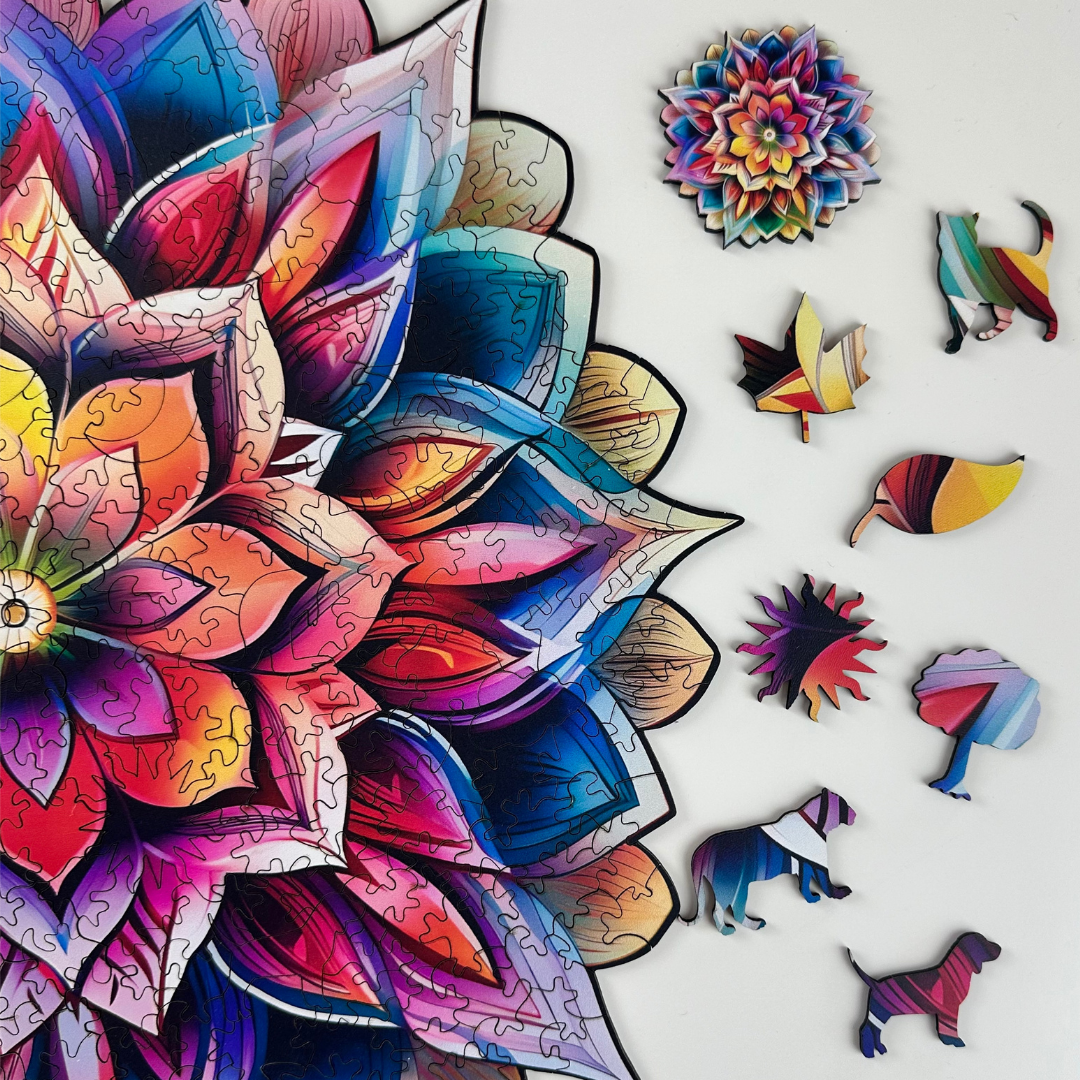 Mandala: Dance of Colors - Wooden Puzzle
