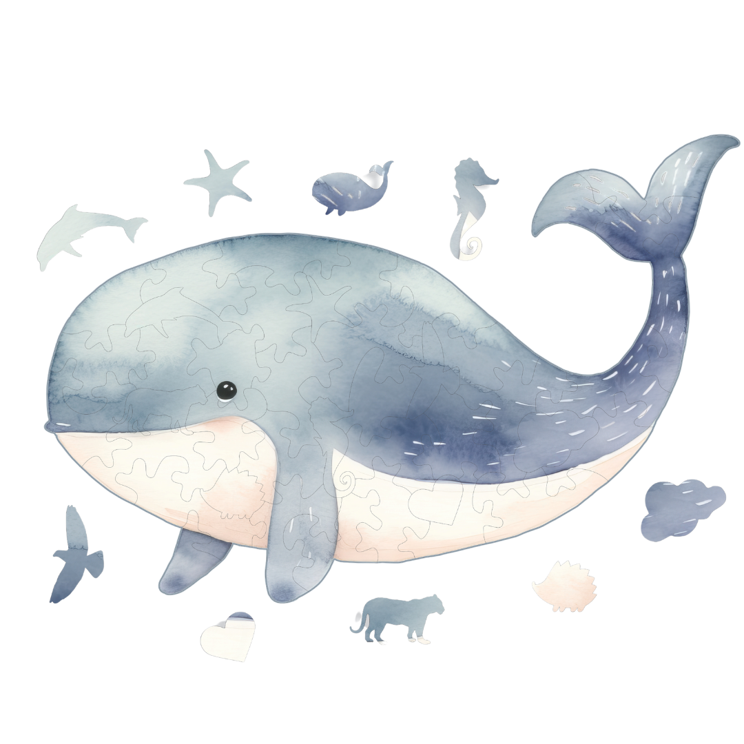 Blue Whale - Kids Wooden Puzzle