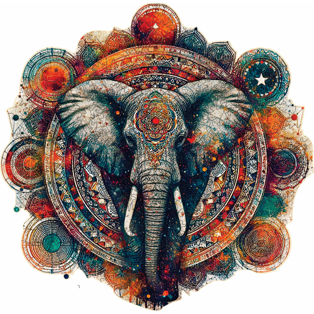 Cosmic Harmony: Elephant & Mandala