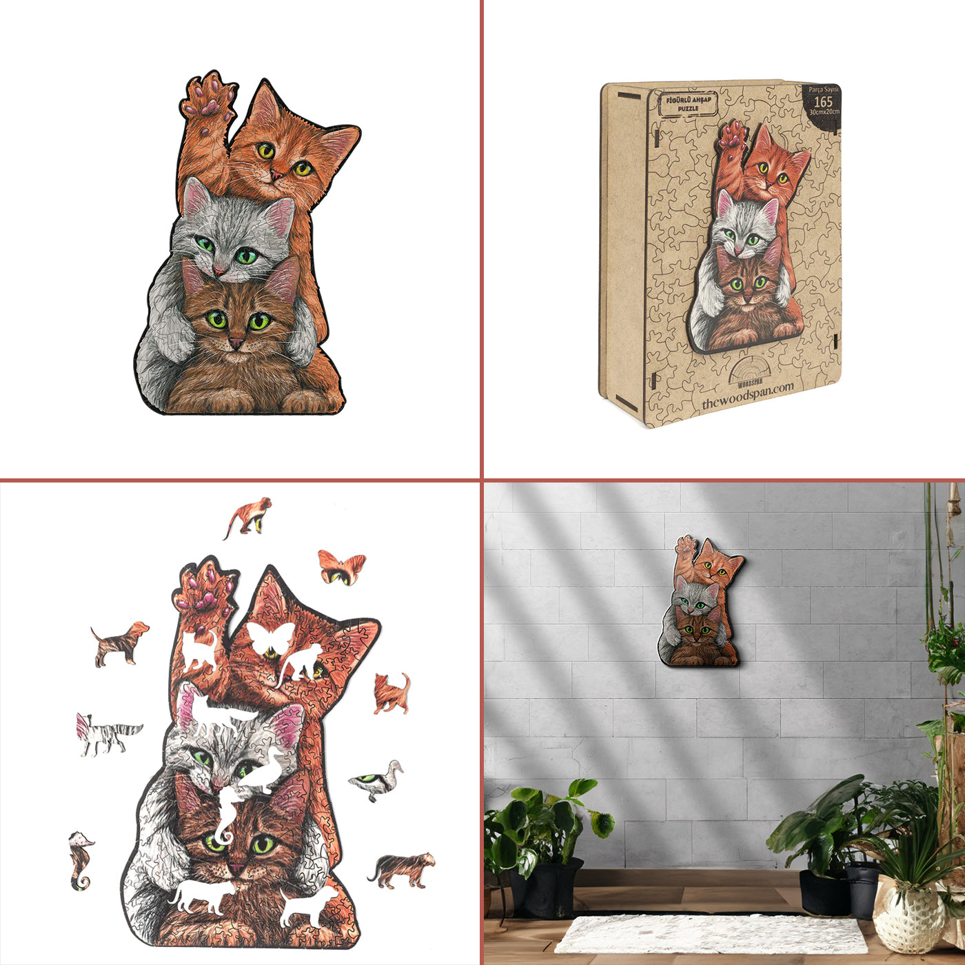 Triplet Cats - Wooden Puzzle