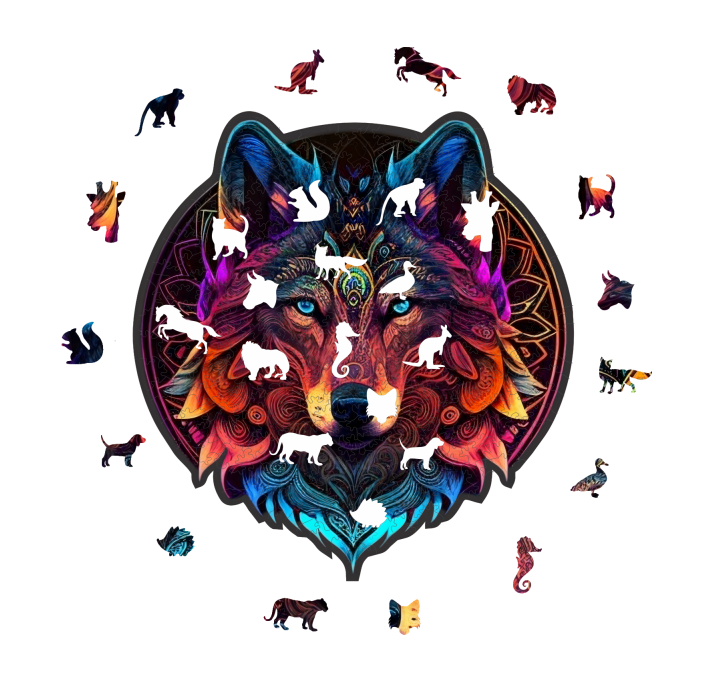 Mystic Wolf - Wooden Puzzle
