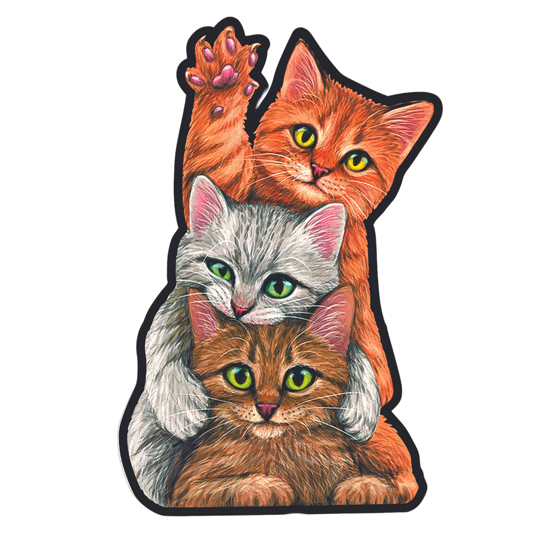 Triplet Cats - Wooden Puzzle